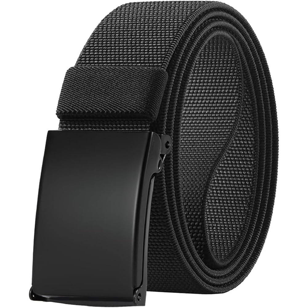 DOOPAI Canvas Web Belt with Stretch Flexibility, Elastic Belt Fit, Top Military Buckle - Adjustable, Cut to Fit