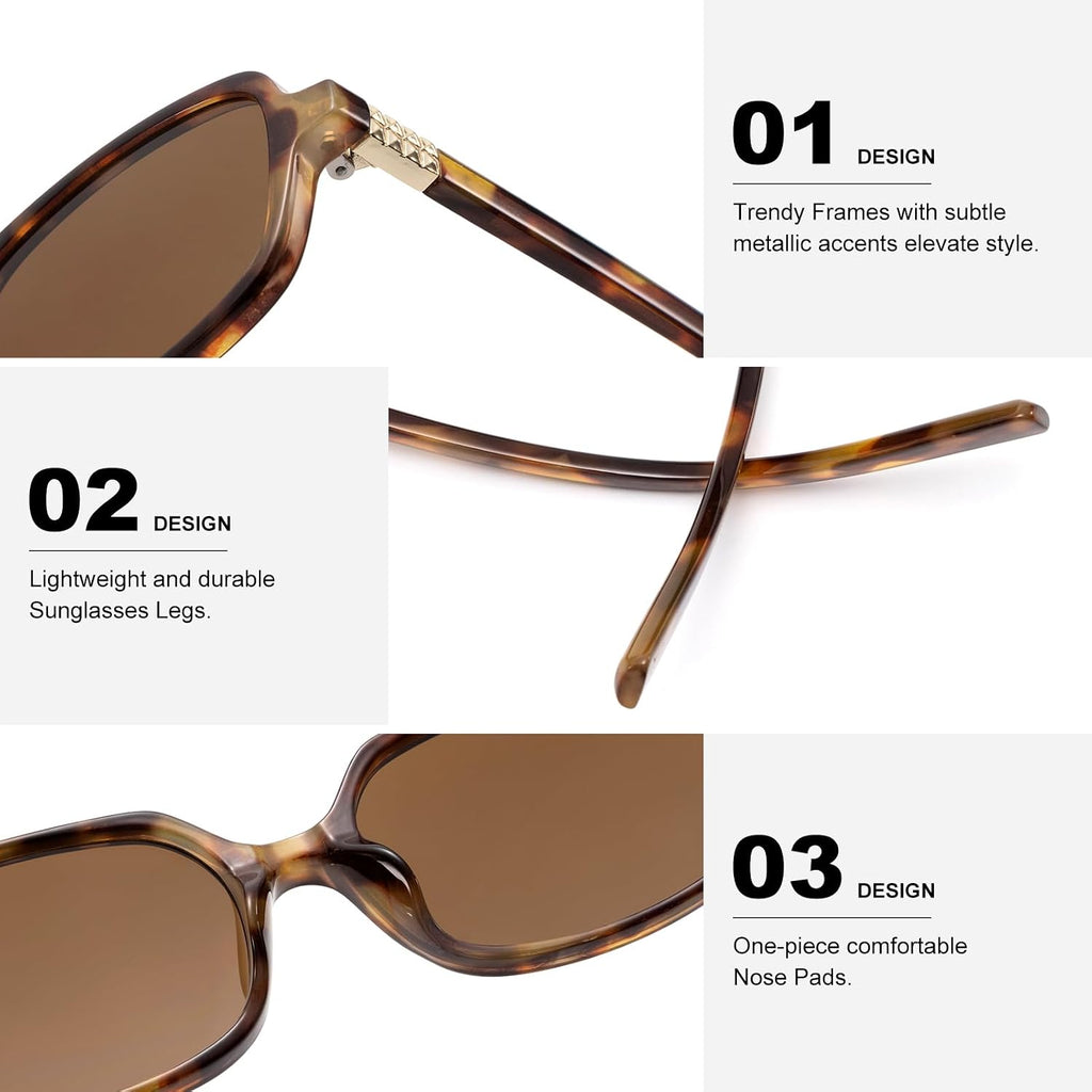 Trendy Rectangle Sunglasses For Women Men Retro Fashion 90S Small Square Shades Vintage Y2K Sun Glasses