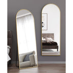 Itsrg Floor Mirror, Full Length Mirror With Stand, Arched Wall Mirror, Gold Floor Mirror Freestanding, Wall Mounted Mirror For Bedroom Living Room, Gold