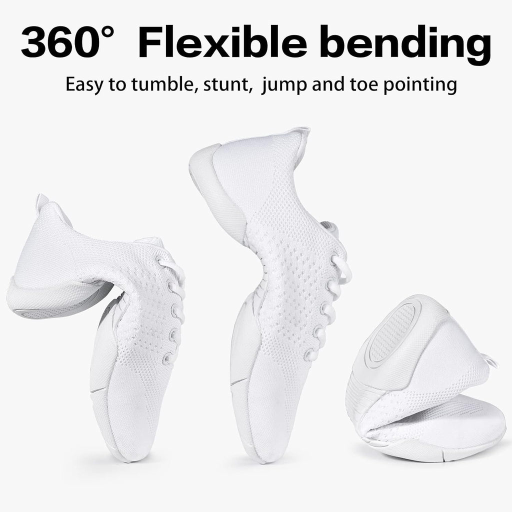 Cadidl Cheer Shoes Women White Cheerleading Dance Shoes