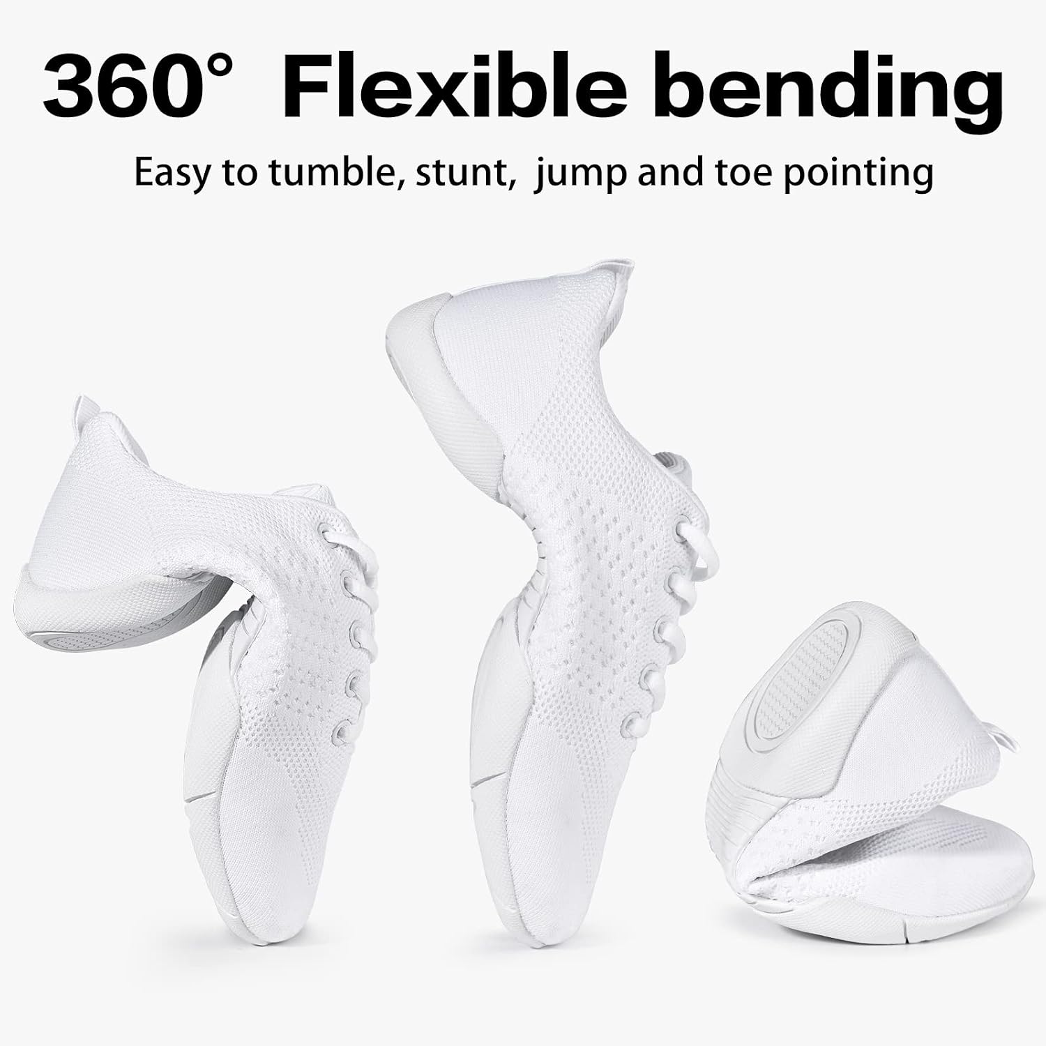 Cadidl Cheer Shoes Women White Cheerleading Dance Shoes