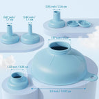 Wide Mouth Versatile Funnel, Canning Funnels For Kitchen Use, Food Grade Plastic Cooking Funnel Set With 4 Size Spouts And 2 Strainers For Filling Different Bottles And Bags, Blue