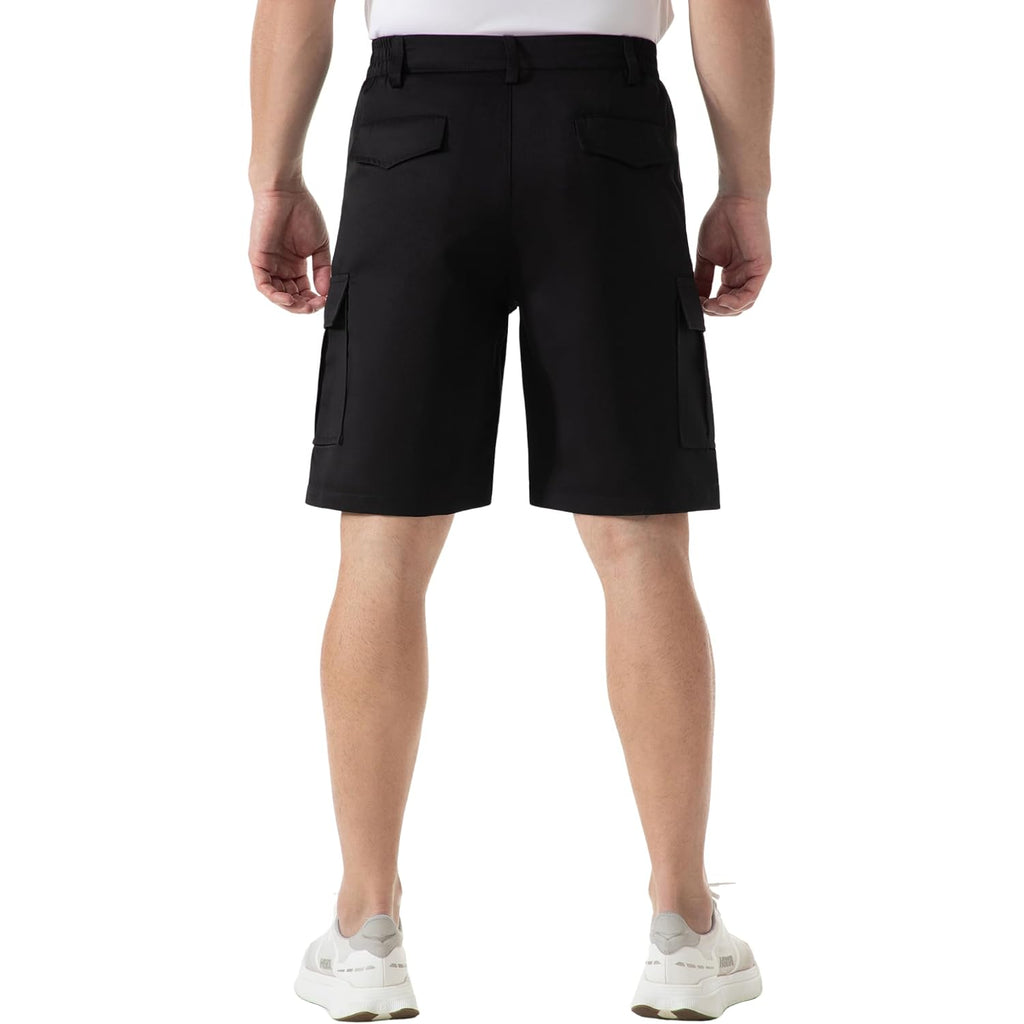 Six Islands Men'S Cargo Shorts 9" Inseam Elastic Waistband Casual Relaxed Fit Work Shorts With 6 Pockets