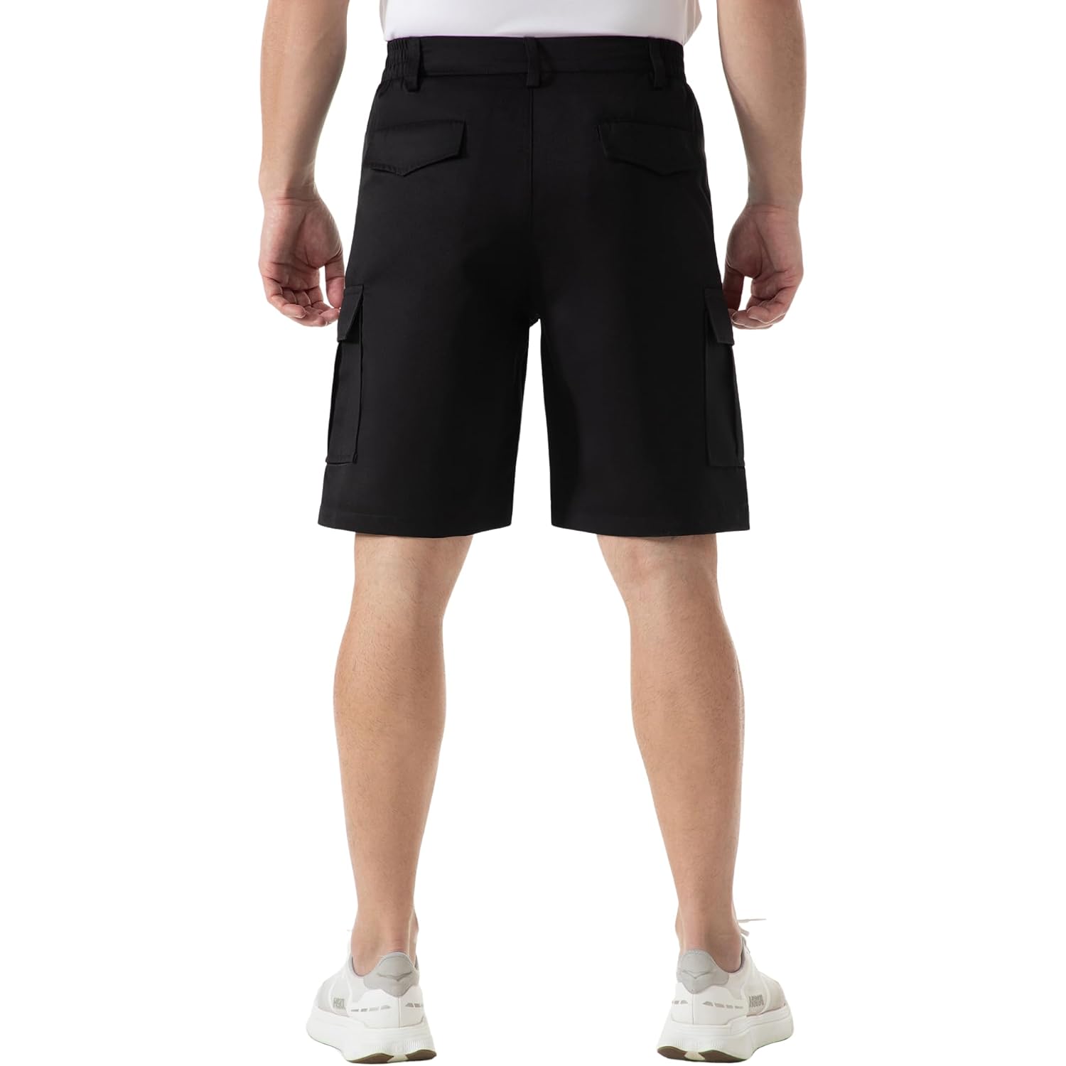 Six Islands Men'S Cargo Shorts 9" Inseam Elastic Waistband Casual Relaxed Fit Work Shorts With 6 Pockets