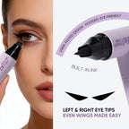 2Chill 2-Pack Rotating Eyeliner Stamp Pen, Dual-Ended Winged Eyeliner Stamp, Cat Eye Tool, Waterproof & Smudge-Proof, Long-Lasting Make Up, Matte Finish, Liquid Eyeliner For Beginners, Black & Brown