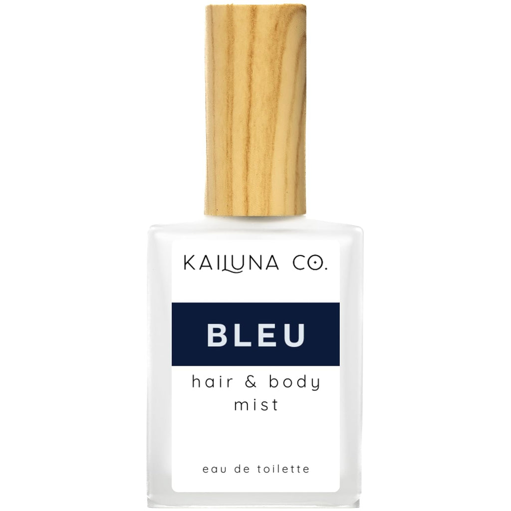 Kailuna Co. Bleu for Men Natural Hair & Body Mist Spray, Pure Essential and Fragrance Oils, Alcohol-Free, Handmade in California, 0.5Fl Oz