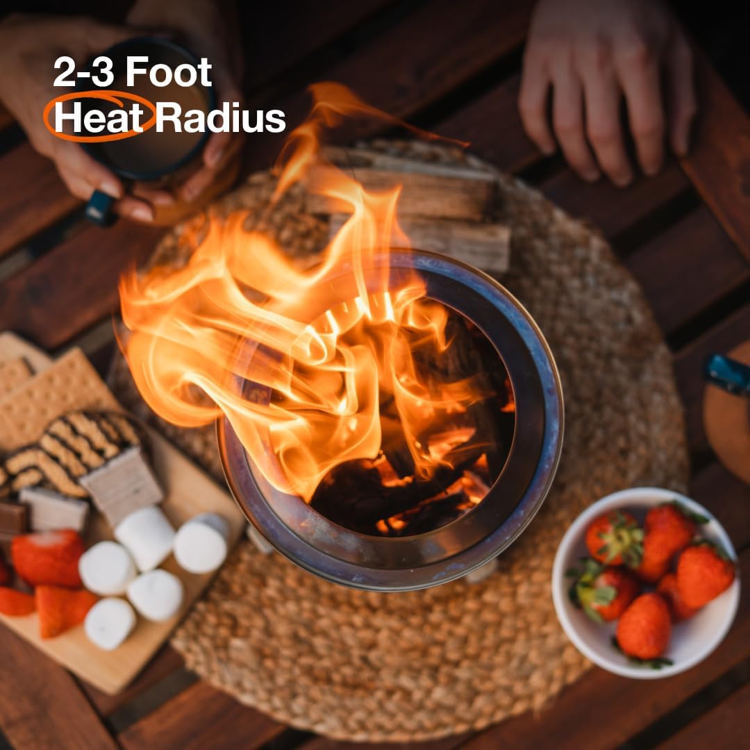Solo Stove Mesa Xl, 7 Inch Tabletop Fire Pit With Stand - Smokeless, Stainless Steel Fire Pit For Camping, Outdoor & Patio- Wood Burning Or Pellet Fueled Portable Bonfire, 2.3Lbs, Stainless Steel