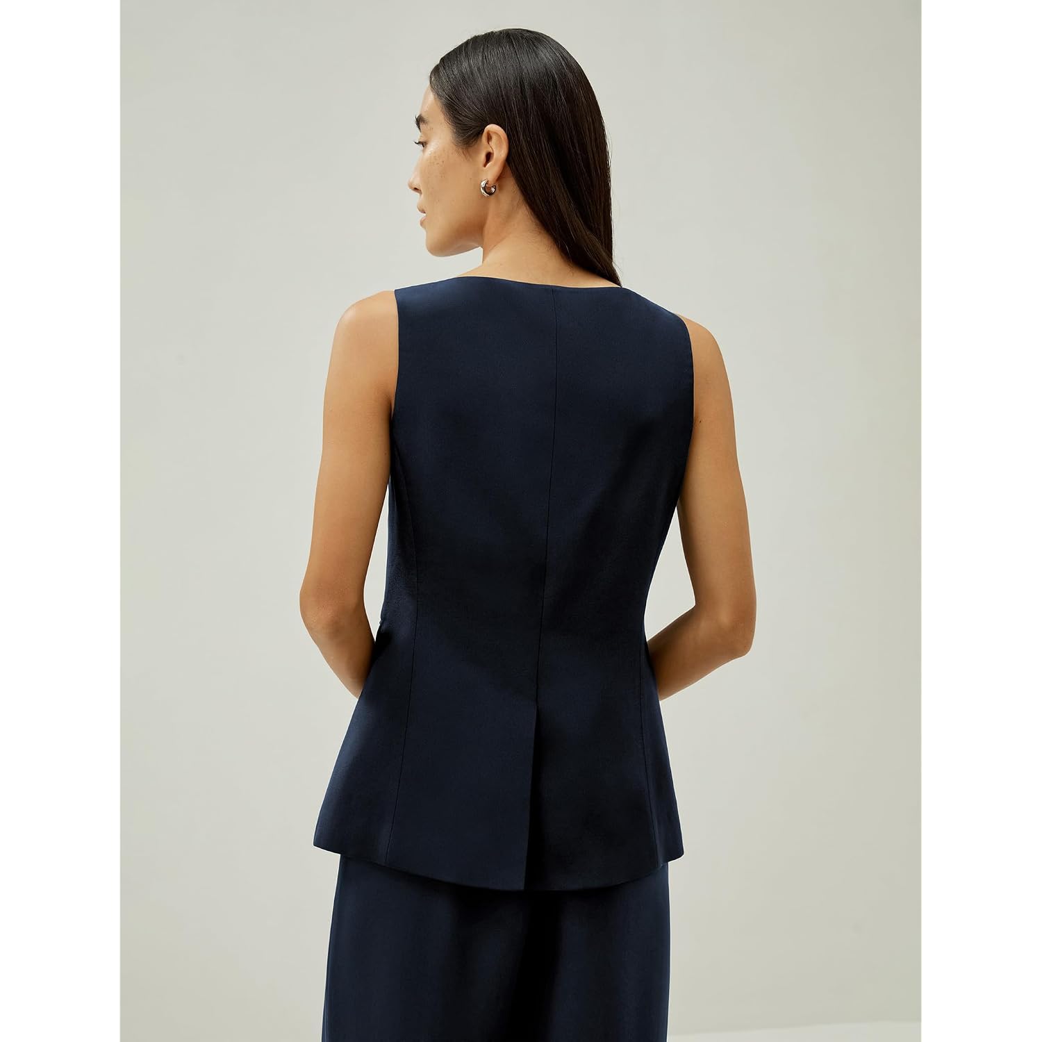 Lilysilk Women 100% Silk Blazer Vest Business Boatneck Button Slim Fit Silk Top Coat For Ladies Outwear Work