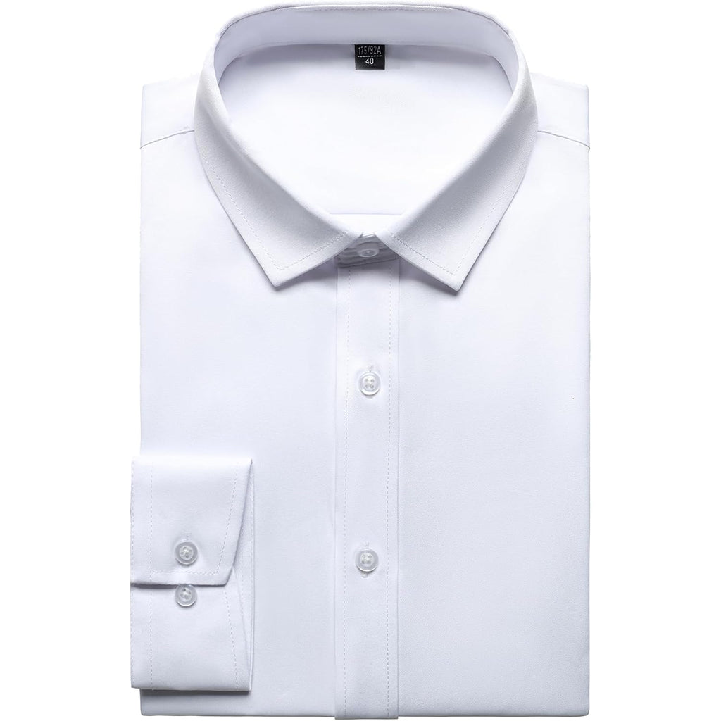 Jemitop Men'S Stretch Wrinkle Free Dress Shirt Formal Prom Wedding Long Sleeve Button Down Shirts