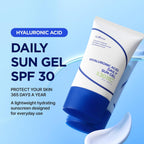 Isntree Hyaluronic Acid Daily Sun Gel Spf 30 | Korean Face Sunscreen With Hyaluronic Acid | Lightweight, Moisturizing Daily Sunscreen, No White Cast, 1.69 Fl Oz