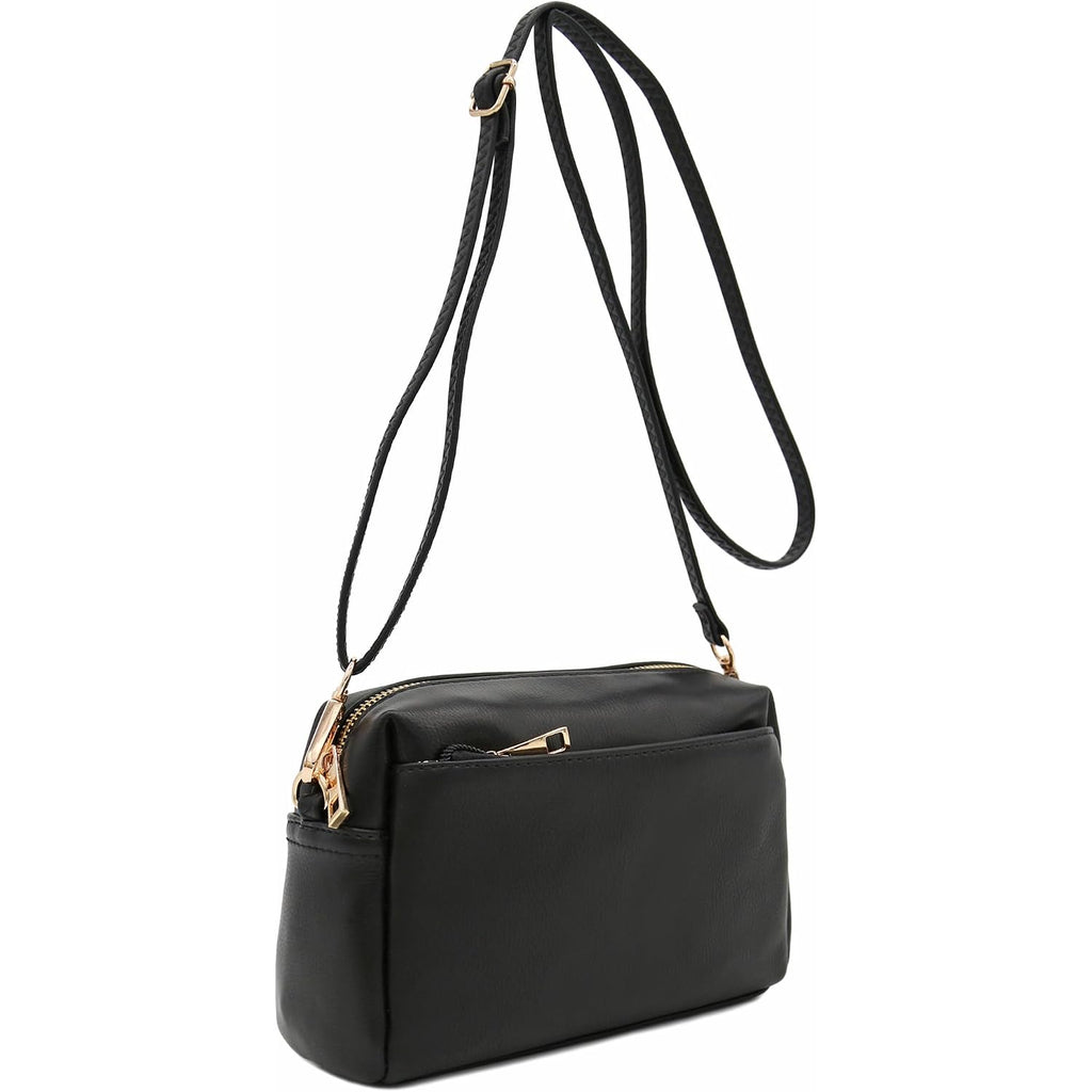 Triple Zip Small Crossbody Bag