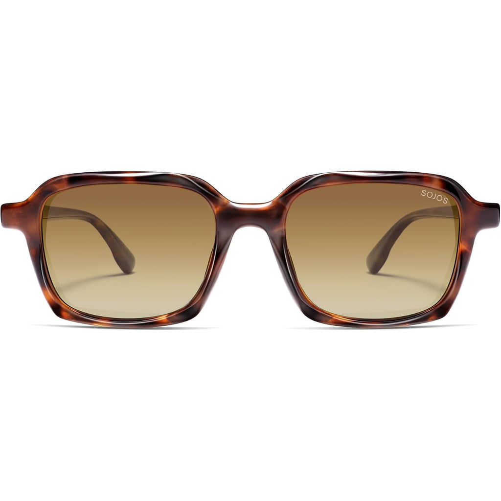 Sojos Trendy Polarized Square Sunglasses For Women Men,Fashion Rectangle Shades Wavy Pattern Frame Uv400 Protected Sj2698