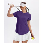 Xieerduo Womens Workout Tops Short Sleeve Shirts Sun Protection Upf 50+ Quick Dry Outfits For Hiking Running S-3Xl