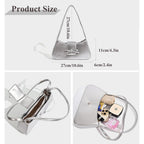 Shoulder Bag for Women, Hobo Handbags Trendy Y2K Purses Patent Leather Clutch Bag Cute Bow Purse