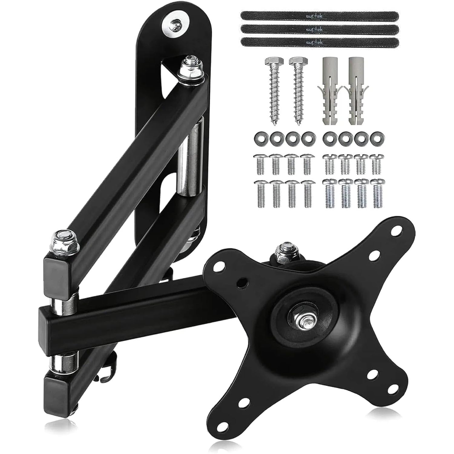Suptek Tv Wall Bracket Mount Swivel And Tilt For Most 15"-32" Led, Lcd, Oled Flat Screen Tvs And Monitors With Vesa 75X75-100X100Mm Up To 13Kg Full Motion Monitor Wall Bracket Ma2720