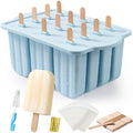 Popsicles Molds, Meetrue 12 Pieces Silicone Popsicle Molds Easy-Release Bpa-Free Popsicle Maker Molds Ice Pop Molds Homemade Popsicle Ice Pop Maker With 50Pcs Popsicle Sticks+Cleaning Brush