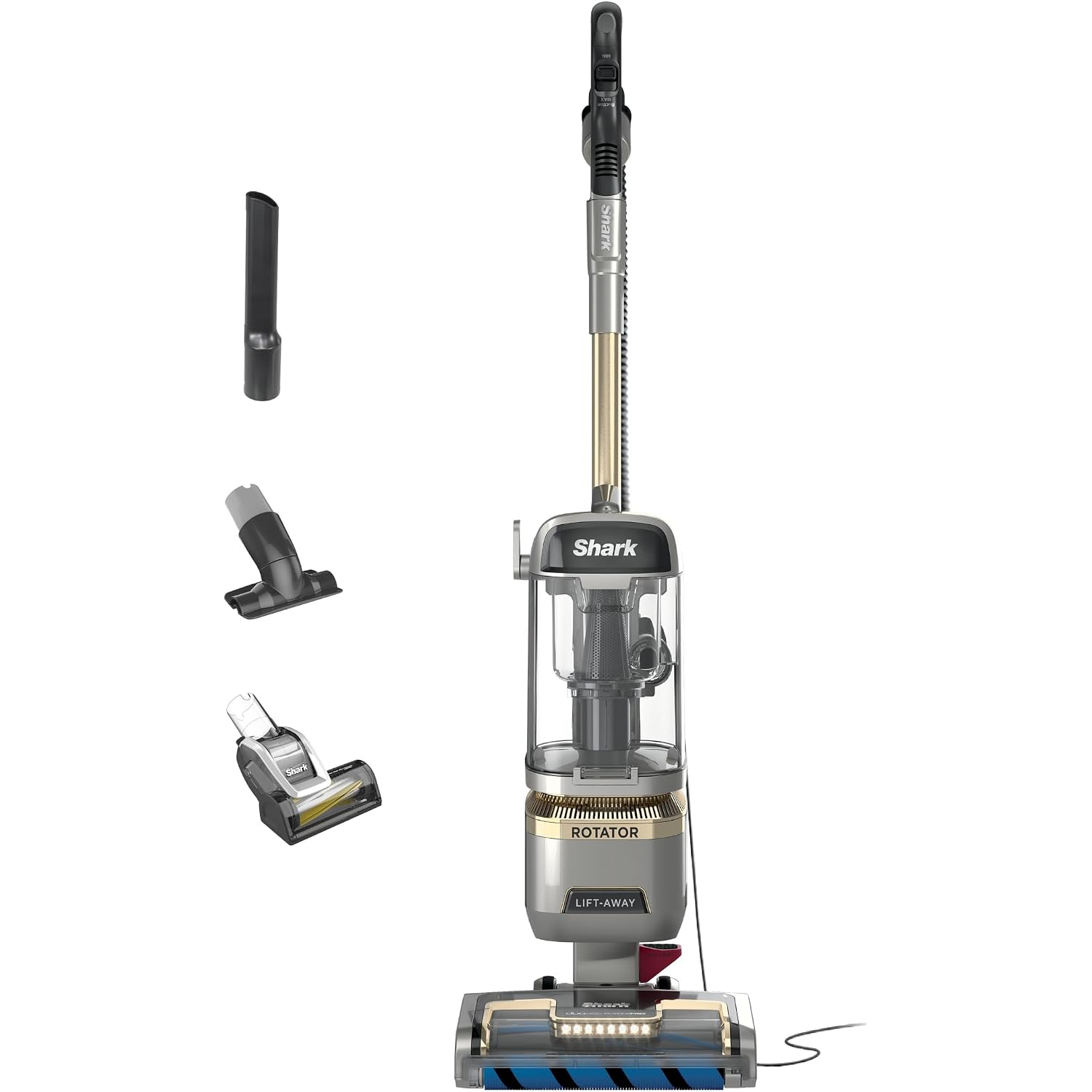 Shark | Upright Vacuum Cleaner For Home | Rotator Lift-Away | No Hair Wrap | Hepa Filter | Lightweight Bagless Vacuum For Pet Hair | Led Headlights For Carpets & Hardwood Floors | Silver | La502