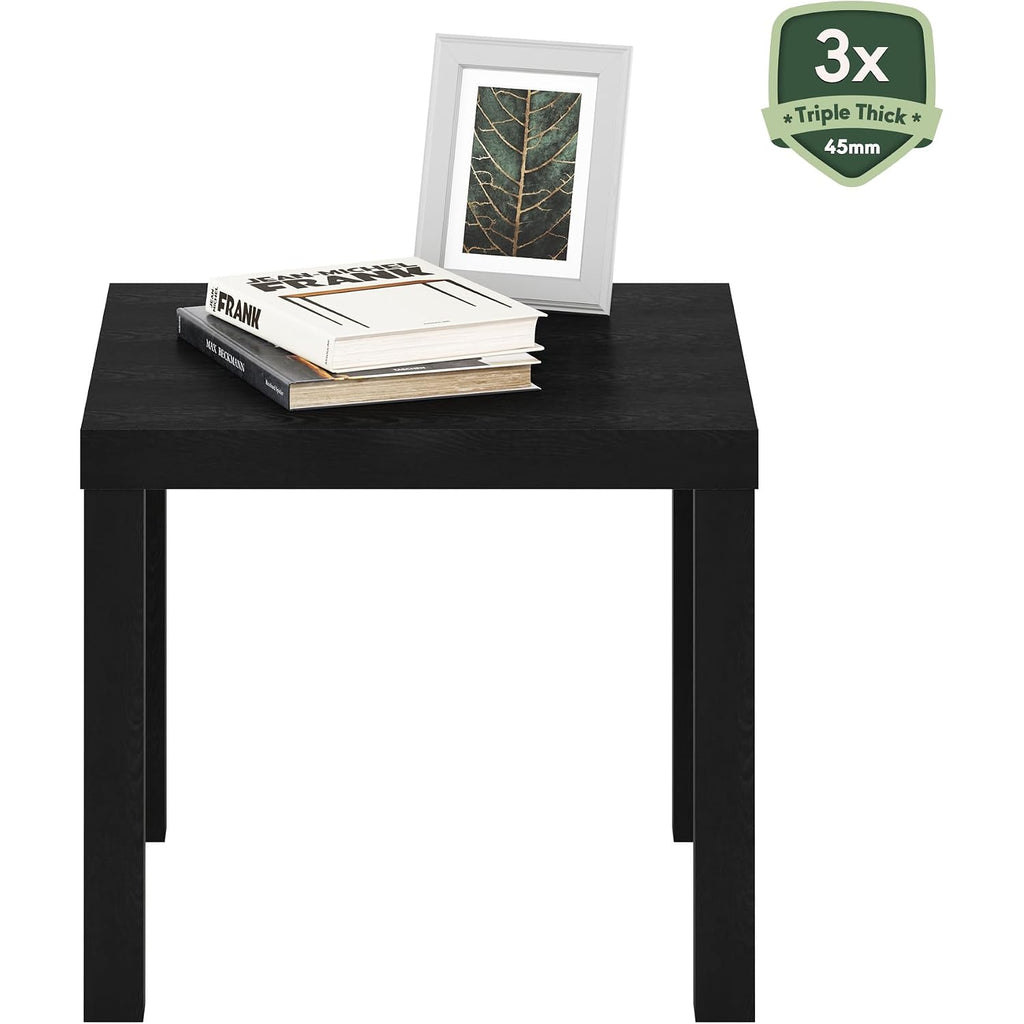 Furinno Classic Homey Square Parsons Side End Table, 1-Pack, Black