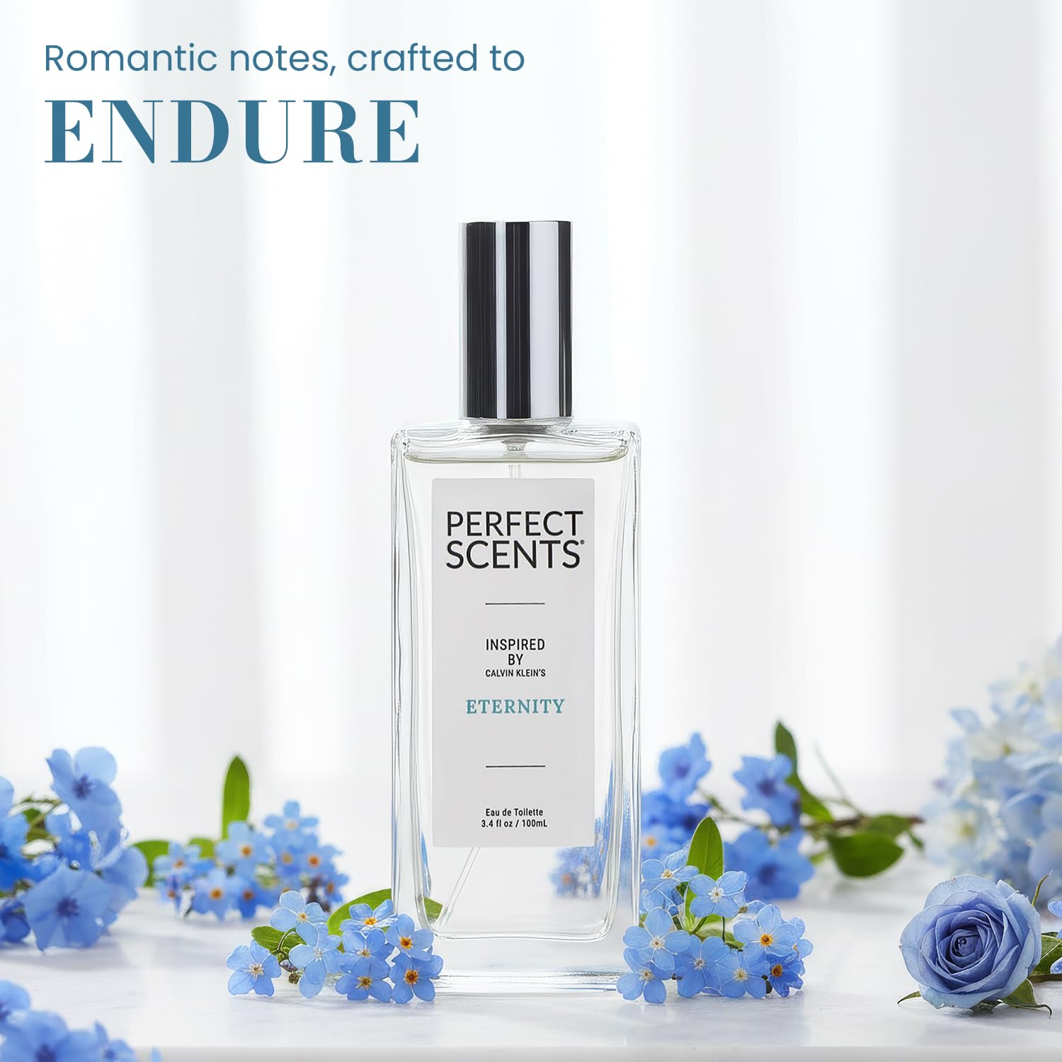 Perfect Scents Fragrances, Inspired by Calvin Klein’s Eternity, Women’s Eau de Toilette, CLEAN, Vegan, Paraben-Free, Phthalate-Free, Never Tested on Animals, 3.4 Fluid Ounces