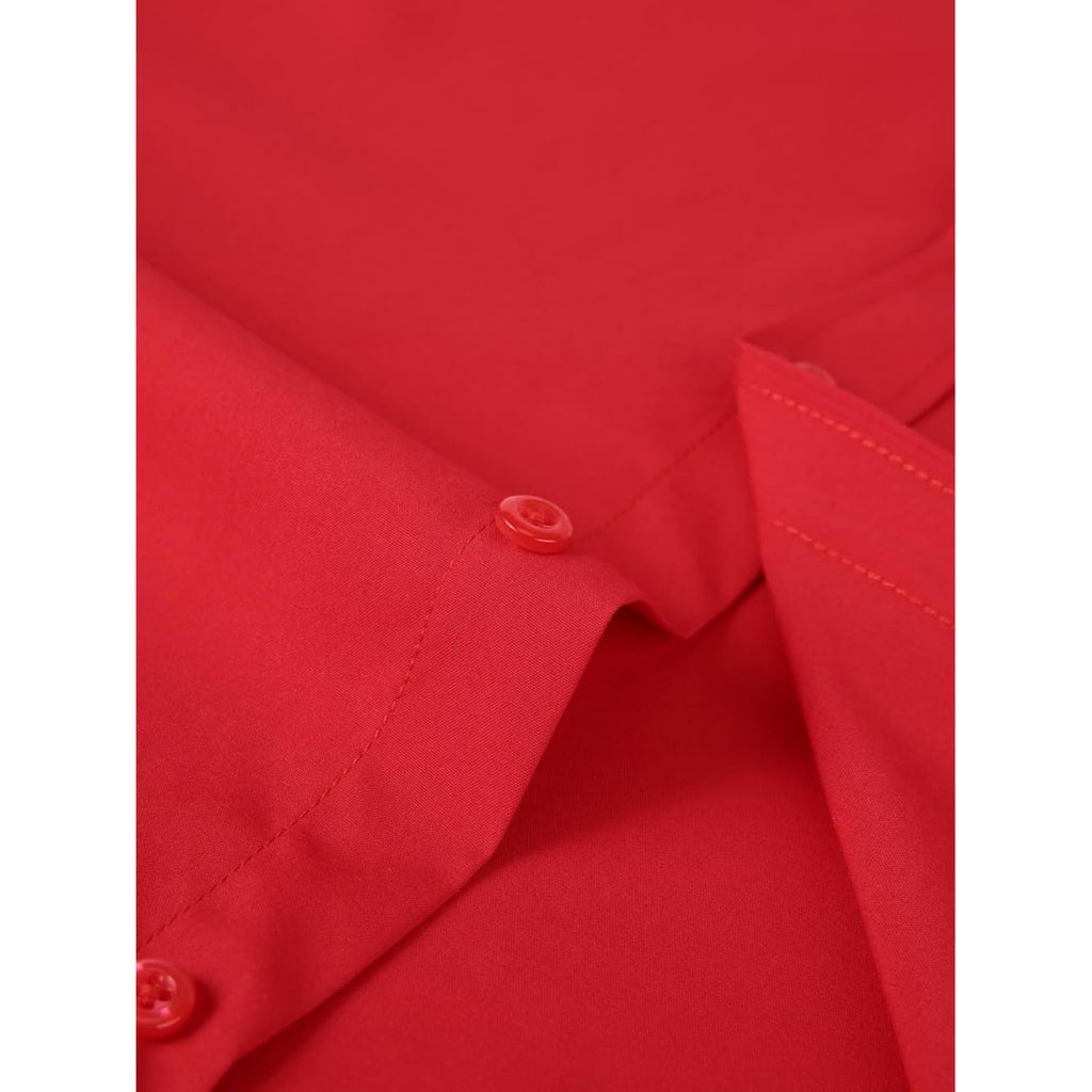 Corfty Men Long Sleeve Dress Shirt - Regular Fit Stretch Free-Wrinkle Casual Button Down Shirt