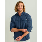 Huk Men'S Tide Point Solid Long Sleeve Button Down Shirt (Available In 3X-Large)