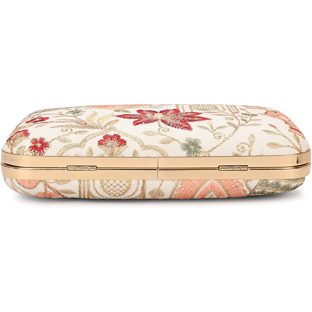 Longing To Buy Hand Crafted Designer Box Clutch - Zari Embroidery For Women