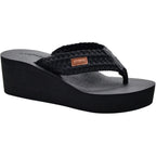 Malida Womens Wedge Arch Support Flip Flops Cushion Soft Rubber Midsole Platform Thong Sandals With Rubber Sole
