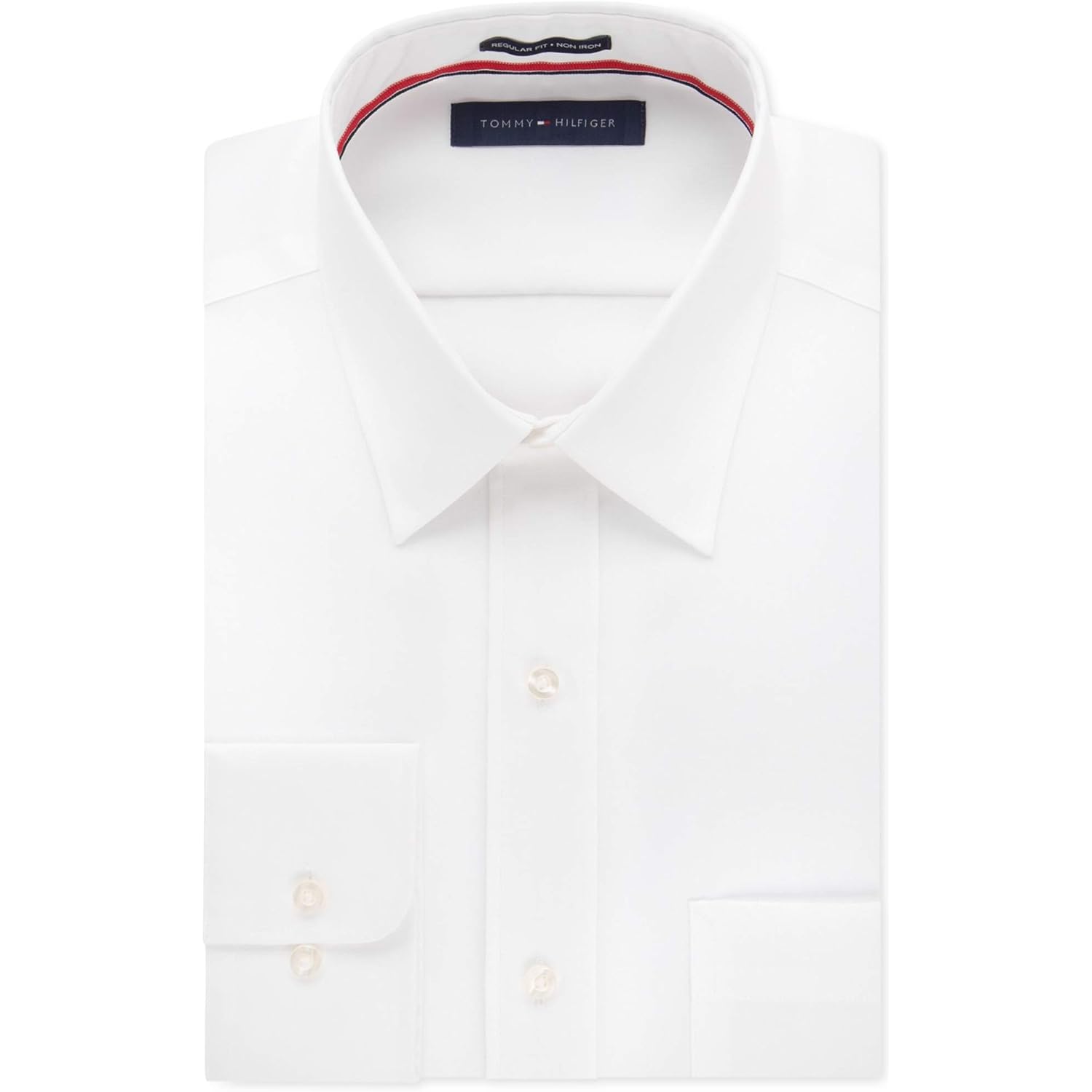 Tommy Hilfiger Men'S Regular Fit Non Iron Solid Dress Shirt - Amazon Exclusive
