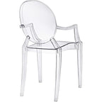Modway Casper Modern Acrylic Stacking Kitchen And Dining Room Arm Chair In Clear - Fully Assembled