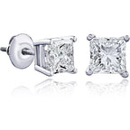 The Diamond Channel CERTIFIED 1 to 6 Carat LAB GROWN Princess-Cut Diamond Stud Earrings Round Cut 4 Prong Screw Back (F-G Color, VS1-VS2 Eye Clean Clarity)