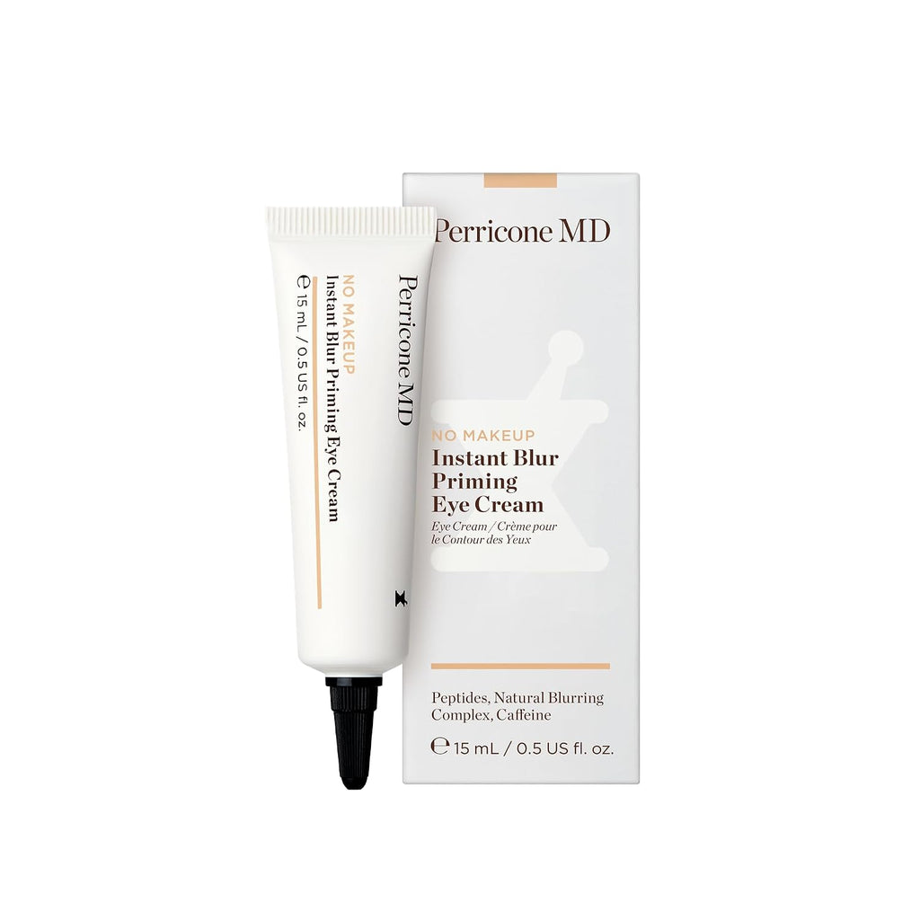 Perricone Md No Makeup Instant Blur Priming Eye Cream - Priming Under Eye Brightener With Peptides & Caffeine - Blurs Dark Circles, Crepiness, & Crow’S Feet For Flawless & Lasting Makeup, 0.3 Oz