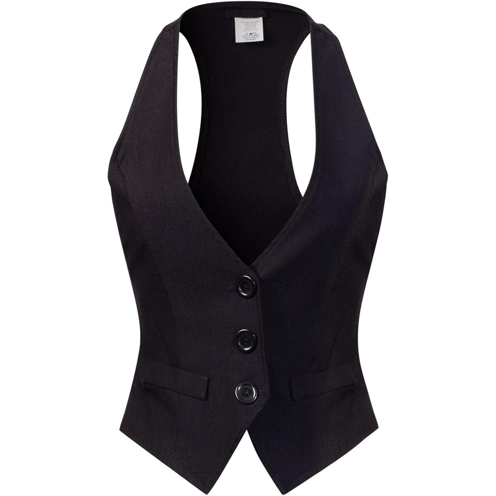 Women'S Slim Fit Racerback Tuxedo Waistcoat Suit Vest