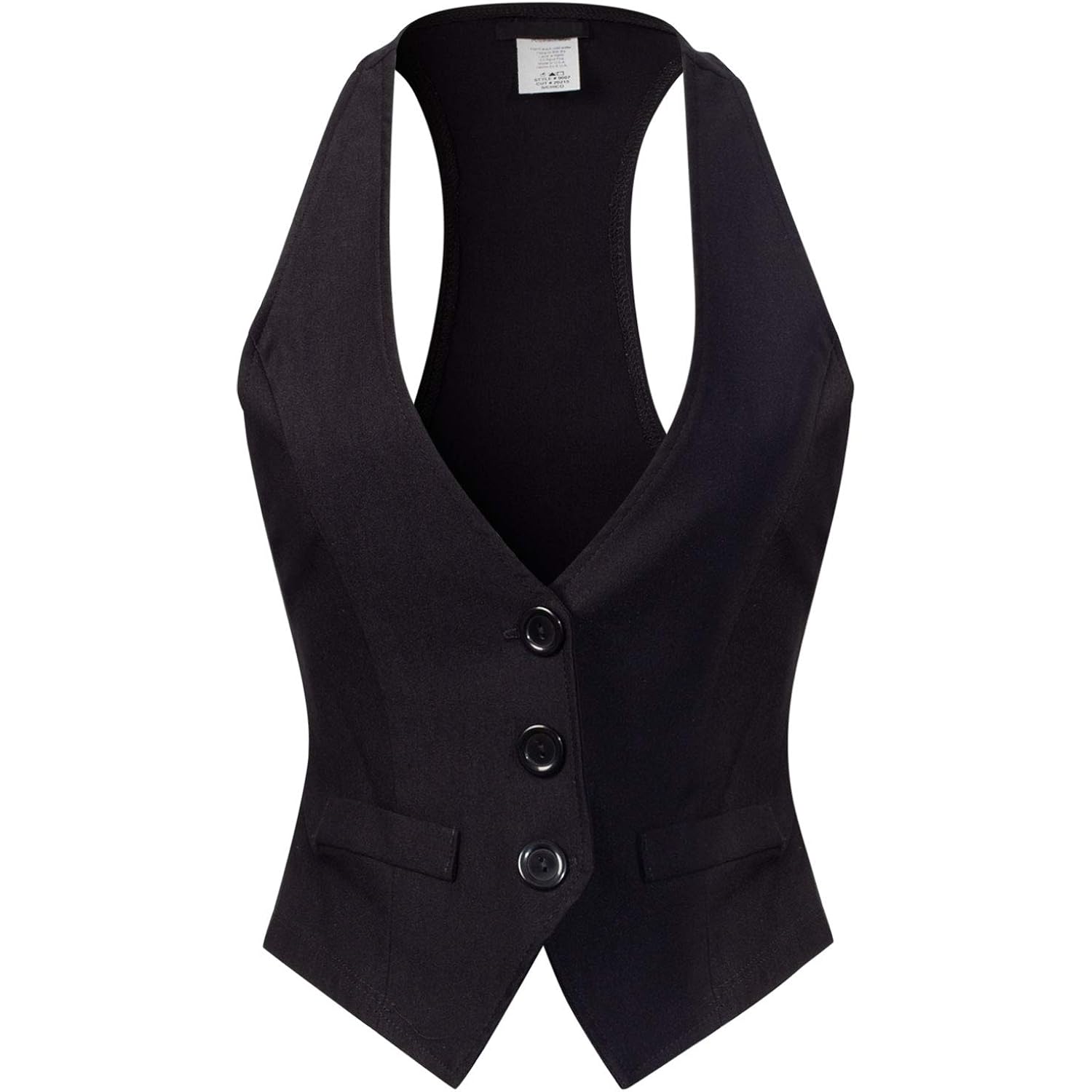 Women'S Slim Fit Racerback Tuxedo Waistcoat Suit Vest