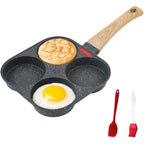 HUPECHAM 4-Cup Egg Pan Nonstick, and Granite Egg Frying Pan, Versatile Breakfast Skillet for Eggs, Pancakes, Plett, Crepes, Compatible with Gas Stove and Induction Cooktop