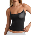 Tank Tops for Women Built in Bra Backless Basic Double Lined Summer Spaghetti Strap Sleeveless Cami Workout Shirts