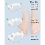2Pairs Toe Separators Toe Spacers for Women Men to Correct Bunion, Relieve Feet Pain, Foot Alignment, Toe Straighteners for Hammertoes, Plantar Fasciitis (M, Women Shoe Size 9-12.5, Men: 7-11)