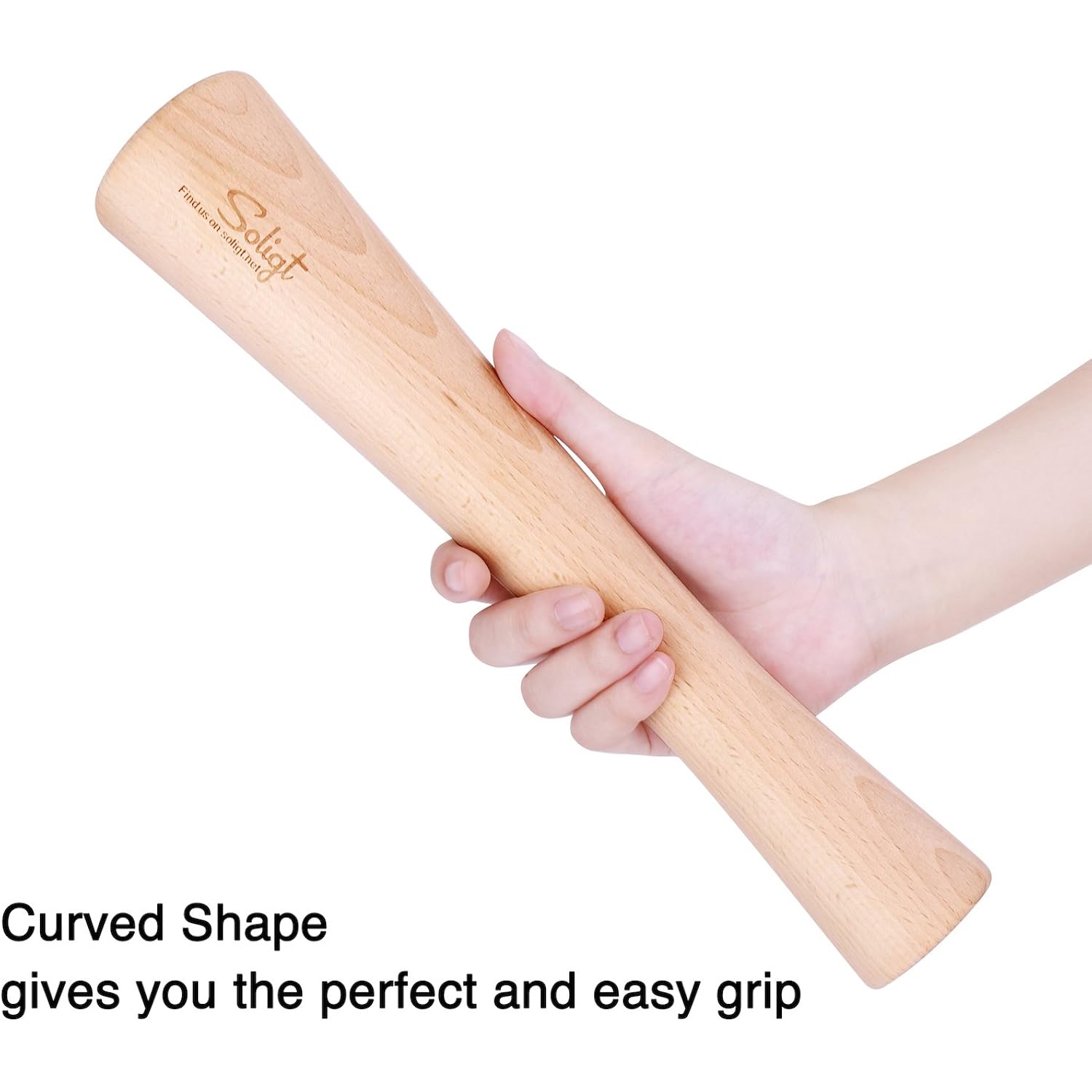 Soligt 12" Sauerkraut Pounder for Mason Jars Vegetable Fermentation- One Piece of Solid Wood