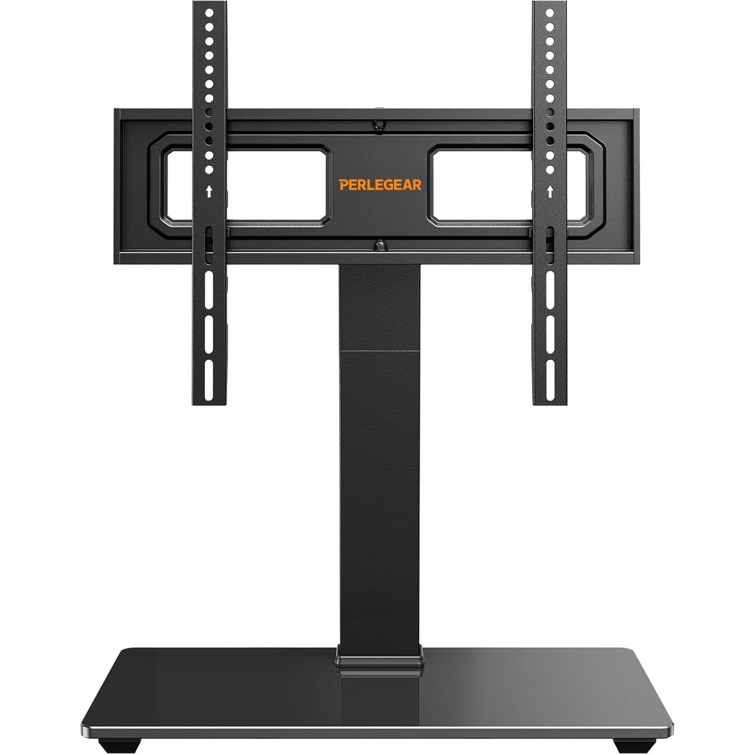 Perlegear Universal Swivel TV Stand Base for 32–70 inch TVs, Height Adjustable Table Top TV Stand Mount with Tilt, Tempered Glass Base, Holds up to 88 lbs