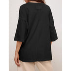 Tankaneo Womens Oversized Half Sleeve T-Shirts Summer Casual Crew Neck Tunic Tops Loose Fit Boxy Basic Tees