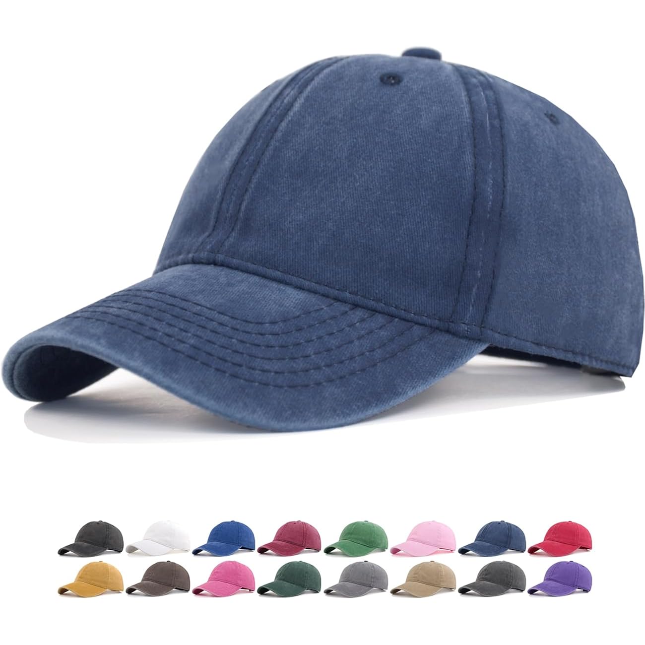 Vintage Washed Cotton Baseball Caps Men Women Adjustable Unstructured Low Profile Dad Hat