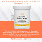 GIGI Brazilian Bikini Wax Microwave Formula, Painless, Residue-Free Hard Wax for Coarse Hair, Perfect for Sensitive Areas, 8 Oz, 1-Pack