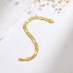 14K Gold Bracelets for Women & Men Trendy Dainty 7mm Figaro Bracelet for Men Hypoallergenic Gold Chain Bracelet for Women Jewelry Gifts