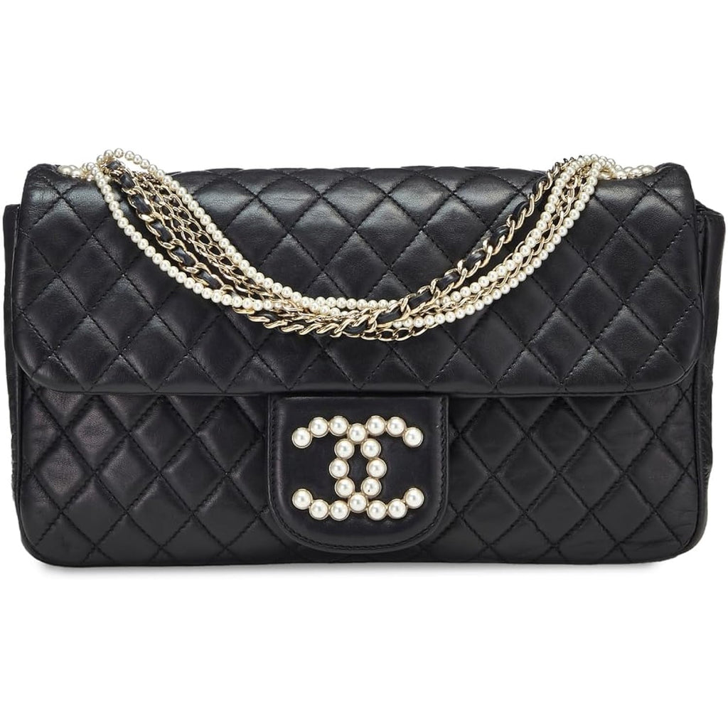 Chanel Women'S Pre-Loved Black Lambskin Westminster 10" Bag
