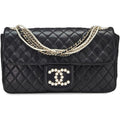 Chanel Women'S Pre-Loved Black Lambskin Westminster 10" Bag