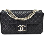 Chanel Women'S Pre-Loved Black Lambskin Westminster 10" Bag