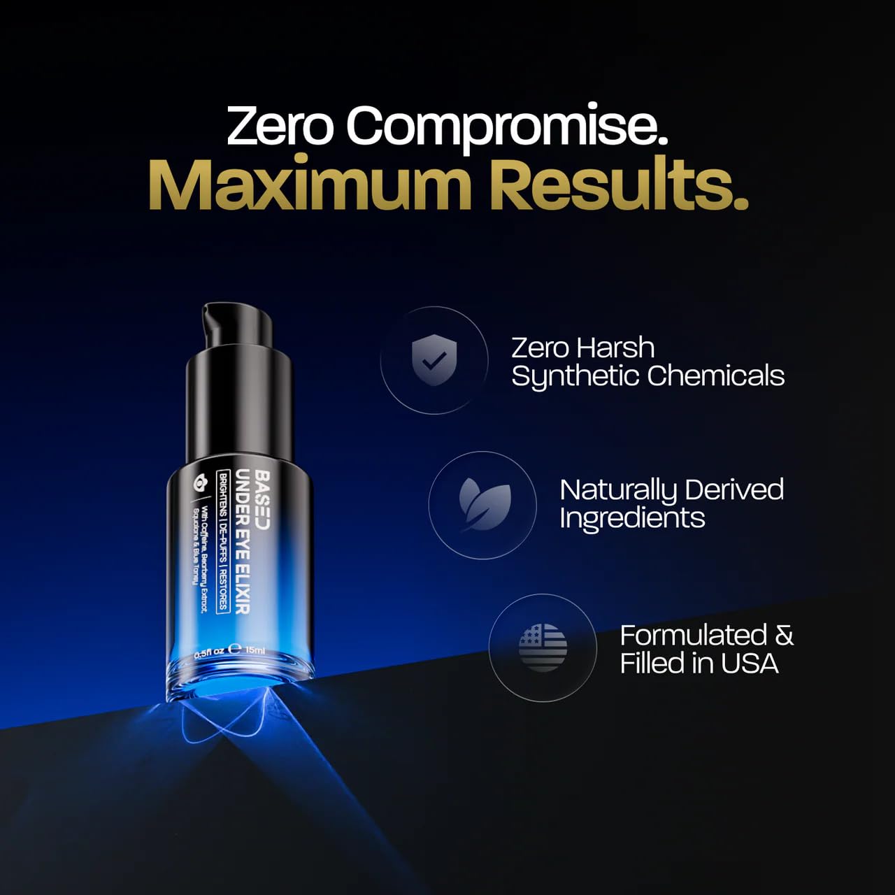 Based Under Eye Elixir, Hydrating & Refreshing Formula, Simple. Effective. Based. 0.5 Fl Oz, Pack Of 1