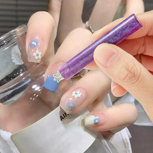 5 Petal Flower Nail Dotting Pen,Nail Art Dotting Tools,Flower Design Tool,1.8mm Fine Tip Rhinestone Dot Paint Tool for Tracing Drawing Painting Transferring Embossing Sculpting