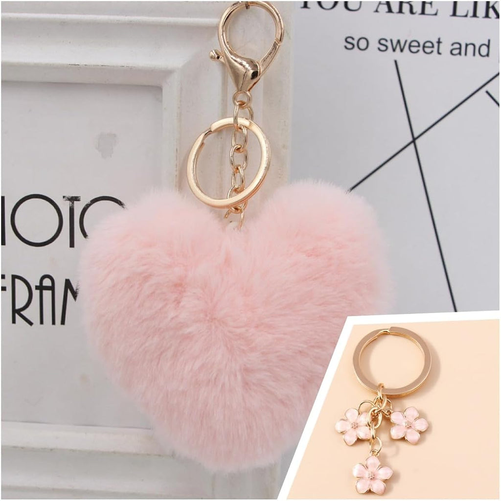 Keychain Wristlet for Women Wristlet Keychains Bracelet Lanyard for Keys With Bow/Flower/Heart Keychain