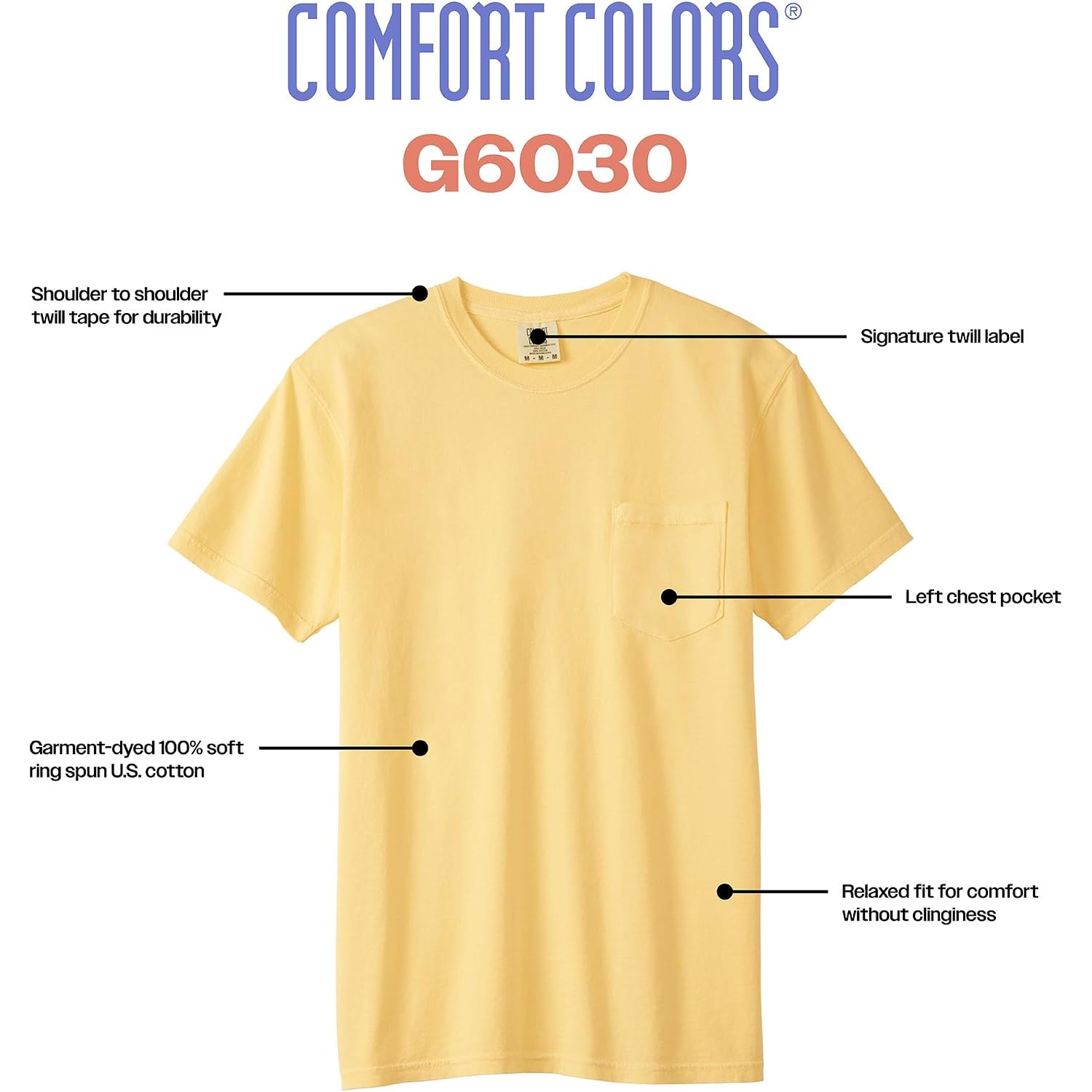 Comfort Colors Adult Short Sleeve Pocket Tee, Style 6030