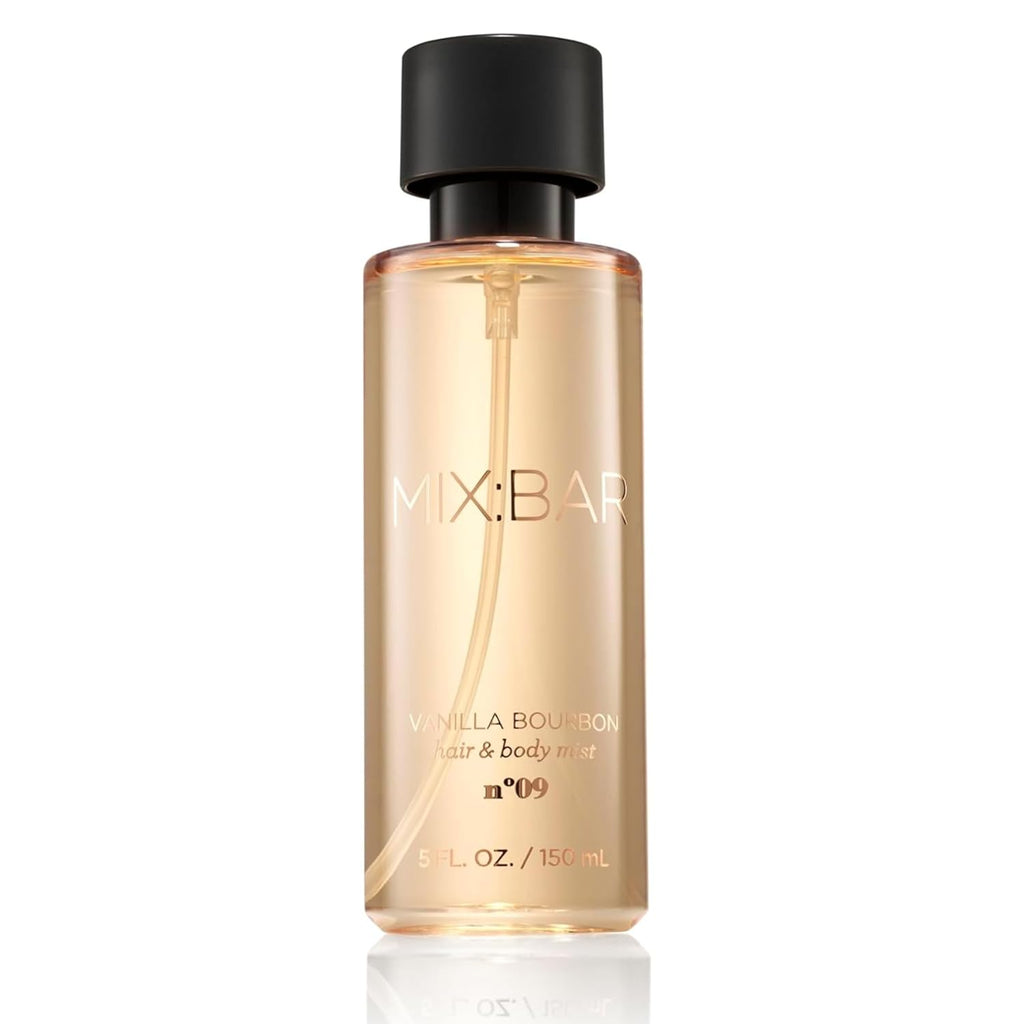 MIX:BAR Vanilla Bourbon Hair + Body Mist Spray for Women + Girls - Vanilla Bean, Sandalwood, Jasmine + Bergamot, Amber Fragrance Notes - Vanilla Bedroom + Hair + Body Oil Spray - Vegan - 5oz